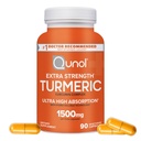 심황 쿠르쿠민 캡슐, 매우 높은 흡수 1500mg, 합동 지원, 규정식 보충교재, 여분 힘, 90 채식 캡슐을 가진 Qunol