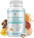 Glutathione 보충교재 1,000 mg의 비타민 C, Niacin를 가진 버섯 보충교재 - Liver Detox, Immune 지원 및 산화 방지제, 감소된 L 글루타티온 120 Vegan 캡슐 - 비 GMO