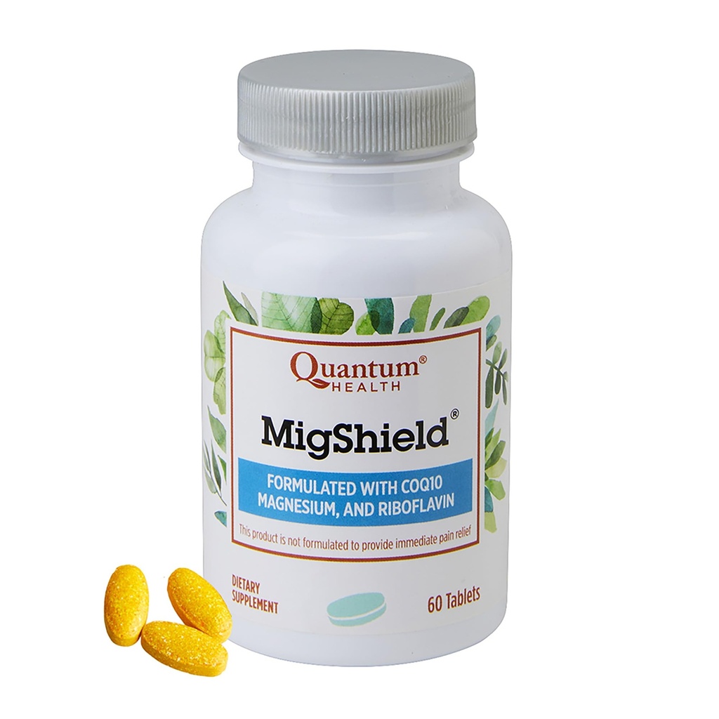 Quantum Health MigShield Magnesium Supplement with Riboflavin & CoQ10 도움은 뇌 심장의 Proper 기능을 촉진하고 여성 및 남성을위한 일일 영양 필수 - 60 정제