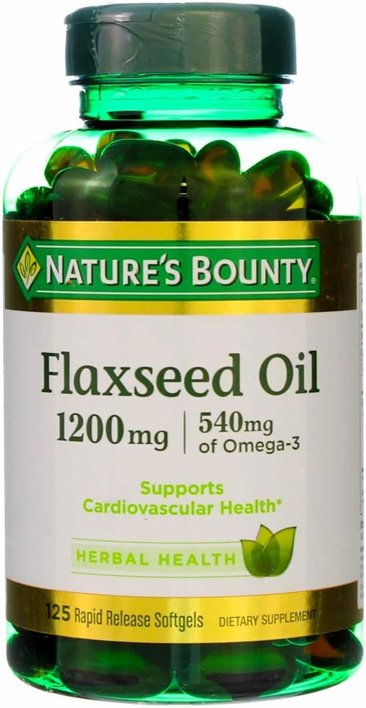 자연의 Bounty Flaxseed 기름 1200 mg, 125 급속한 방출 Softgels (3의 포장)