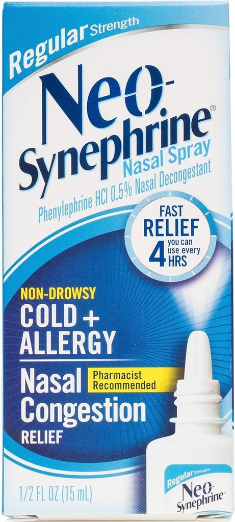 Neo-Synephrine Nasal Decongestant 살포 일정한 힘 0.50 oz (포장 3)