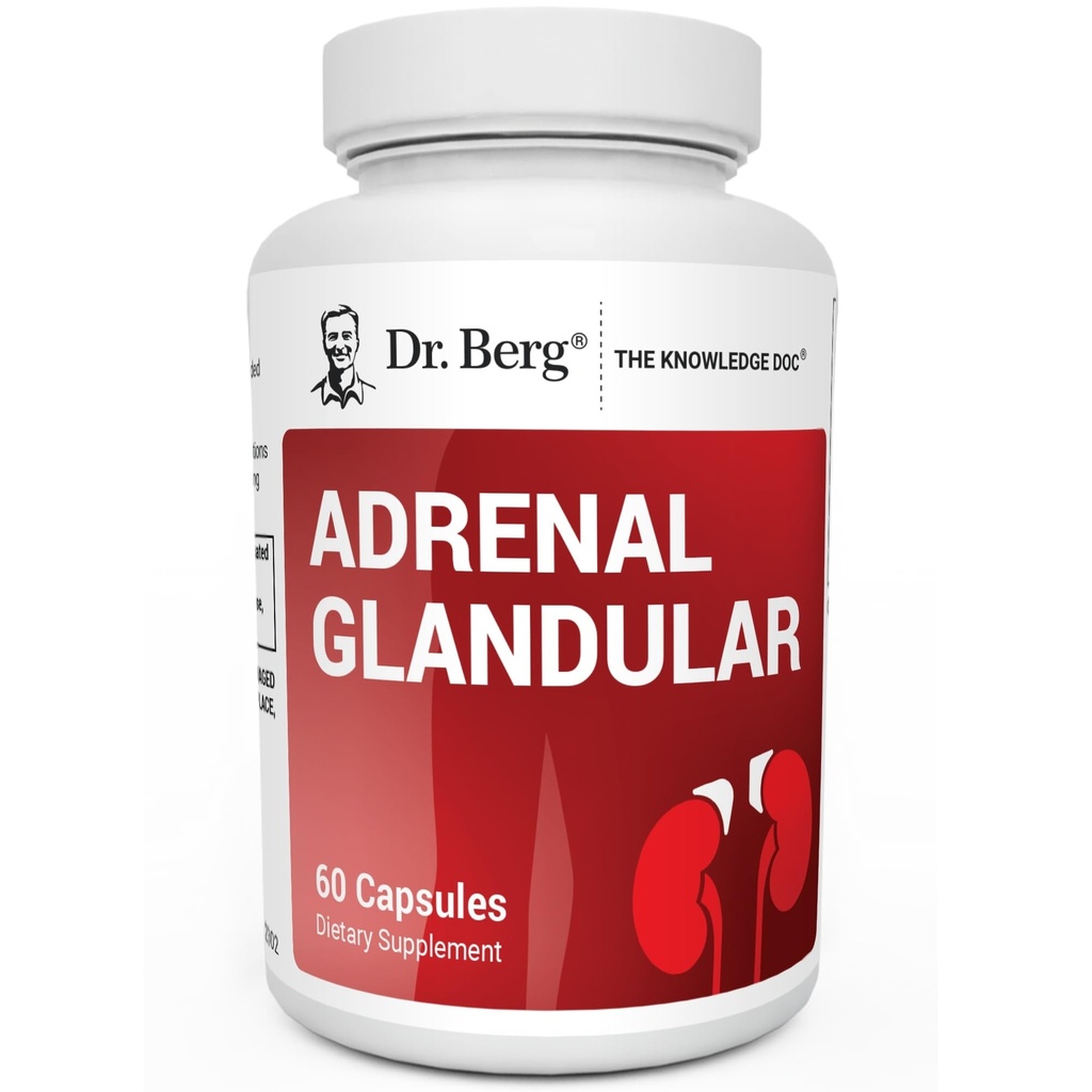 Dr. Berg Adrenal Glandular - 건강한 Adrenal 기능을 지원하는 호르몬 균형 공식 - Adrenal 지원 보충교재 - 60의 캡슐