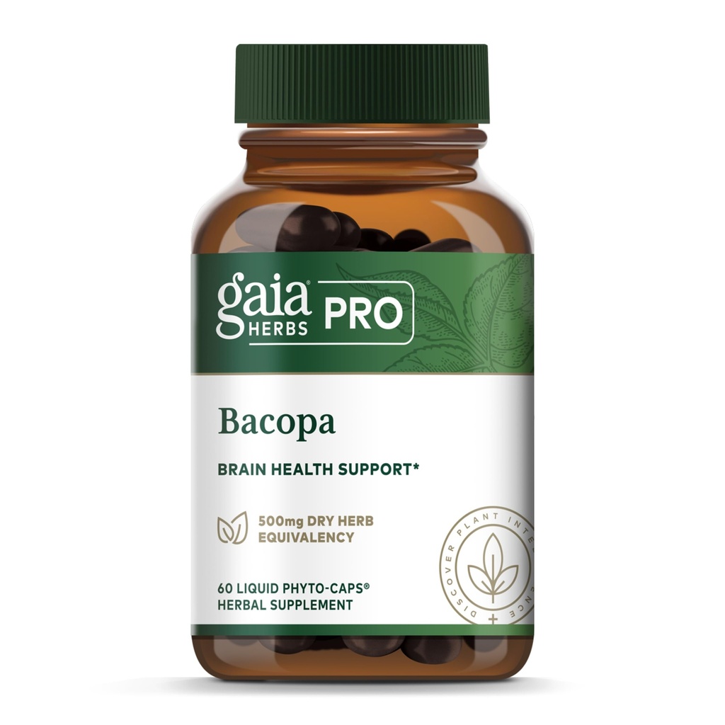 GAIA HERBS PRO Bacopa - 두뇌 건강 & Nootropic 지원 - 60 액체 Phyto 모자 (30 서빙)