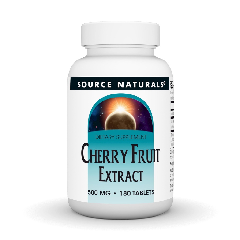 Source Naturals Cherry Fruit Extract, 플라보노이드의 천연 소스 산화 방지제*, 500 mg - 180 정제로 행동하십시오