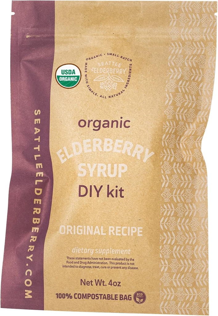 Syrup DIY 키트 - 자신의 맛, Gluten-Free 초본 보충을 만들 냄비 Immune 혜택, 포함 유일한 유기 성분 미국에서 만든 작은 Batches에서 만든 - 4oz