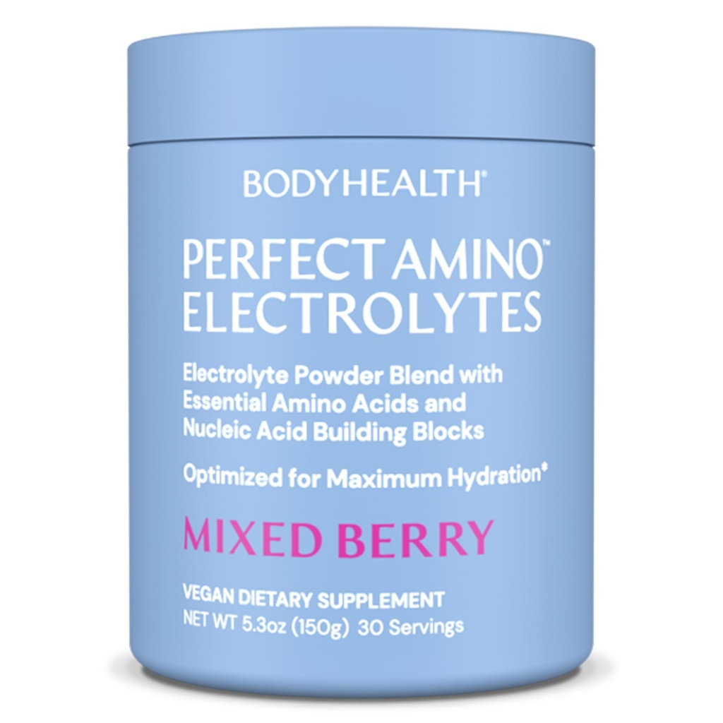 BodyHealth PerfectAmino Electrolytes Powder No Sugar, Keto Sugar Free Fasting Electrolytes Drink Mix, Trace Minerals와 함께 수분 분말 - 혼합 Berry - 30 서빙