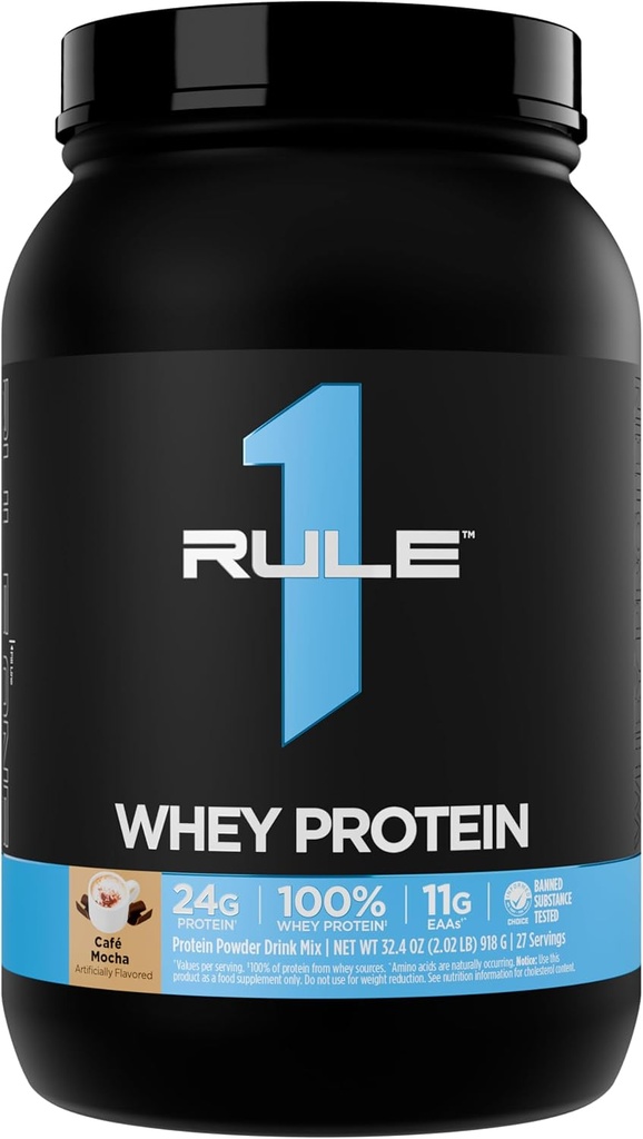 규칙 1 Whey Protein – 24g 자연적인 Occurring EAAs 및 운동 회복 또는 언제든지 사용 (2 파운드 *, Café Mocha)를 위한 BCAAs를 가진 All-Whey 근원에서 빠른 행동 단백질