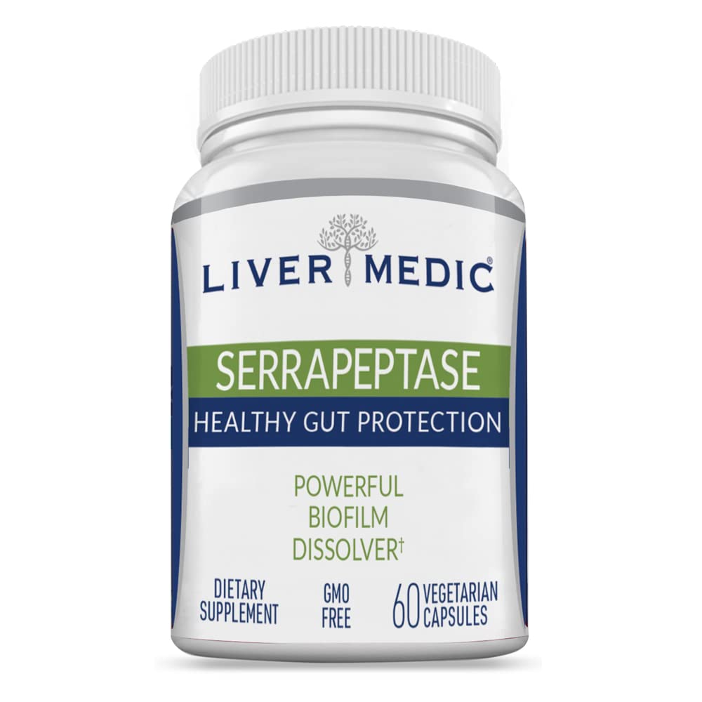 Serrapeptase 순수한 소화 Proteolytic 효소 Enteric는 우수한 건강한 Gut 보호 및 Vegan Liver 지원 Sinus, 호흡기 및 Gut 건강 NonGMO (60의 모자)를 위한 보충교재를 입혔습니다