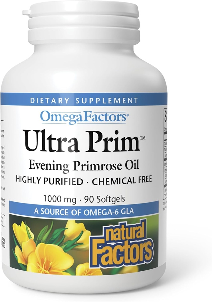 자연적인 요인 매우 Prim 저녁 Primrose 기름 1000mg의 Omega-6 GLA의 자연적인 근원, 90 Softgels
