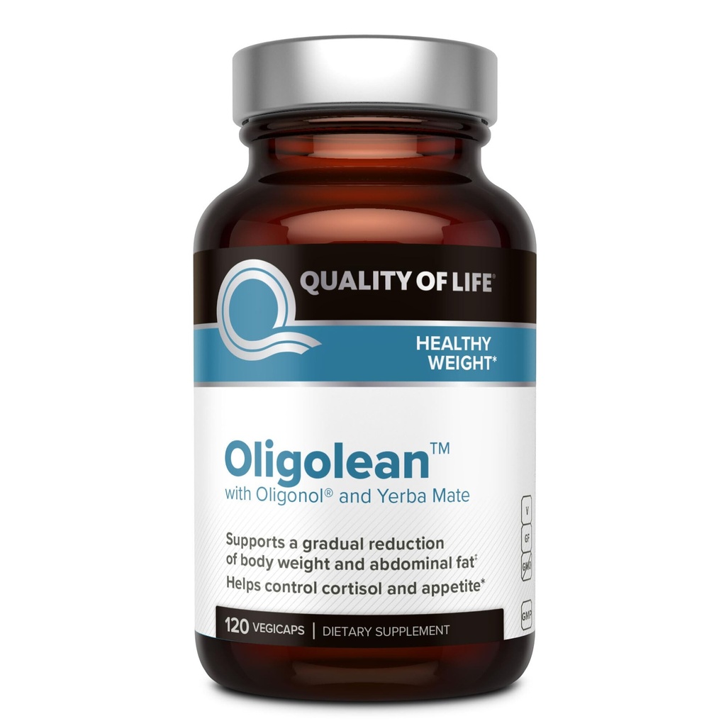삶의 질 Oligolean - Oligonol 및 Yerba Mate - 자연 대사 지원 보충 - 120 Vegiecaps