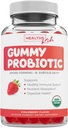 아이 (Non-GMO) 딸기 풍미 아이 Probiotic Gummies를 위한 USDA 유기 Probiotics 소화 & 면역 지원 - 최대 생존을 위한 스트레인 형성 DE111 Spore의 2.5 억 CFU - 30 Gummys