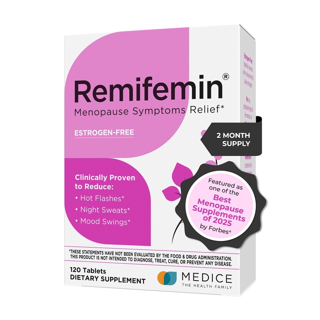 Remifemin 폐경기 증상 완화 - 임상적으로 입증 된 성분 - Menopause 보충제 - Black Cohosh - 에스트로겐 무료 - 독일에서 제작 - 120 정제