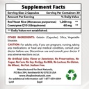 COQ10 & Niacin 500 mg를 가진 제일 자연적인 빨간 효모 밥