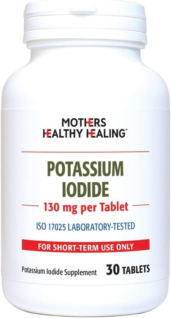 칼륨 Iodide 130 mg KI 보충교재 | Thyroid 지원을 위한 30의 정제 | Iodine - YODO Naciente