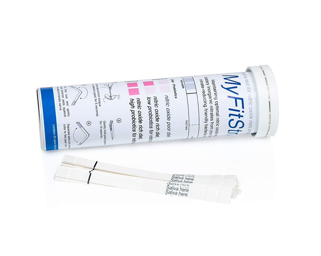 Nitric 산화물 시험 지구 - MyFitStrip - 25의 각자 배려 Saliva 시험 지구에 의하여 Nitric 산화물을 위한 Prebiotic 질산염과 Biomarker 둘 다 추적하십시오