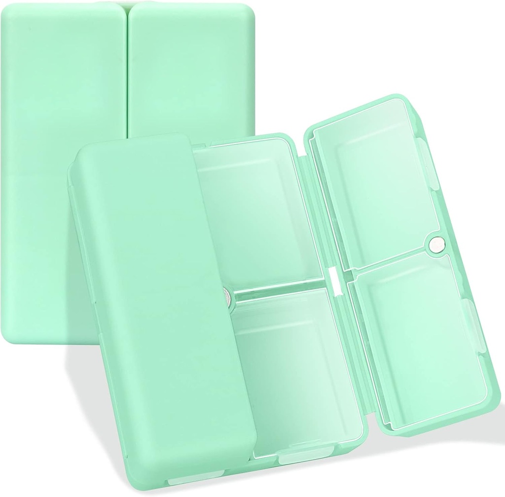 FYY Daily Pill 주최자, 7 격실 휴대용 Pill Case Travel Pill 주최자,[Folding Design] Pill Box for Purse Pocket to Hold Vitamin,Cod Liver Oil,Supplements 및 Medication-Green