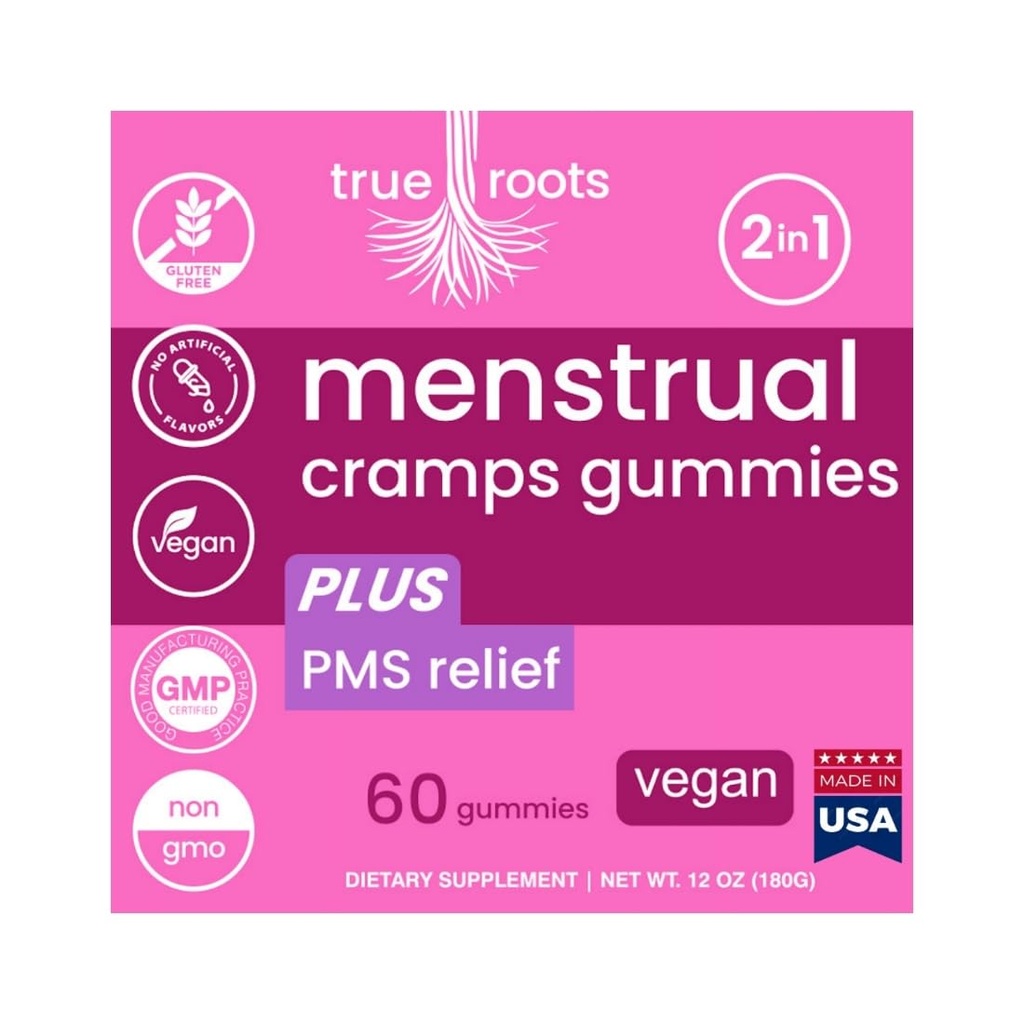 생리대 진정한 뿌리 | 여성을 위한 PMS 지원 보충교재 | 건강한 교류 | Flo PMS 생리대 주기 구호, 주름잡기| Vegan & Natural flavor | 60 Count