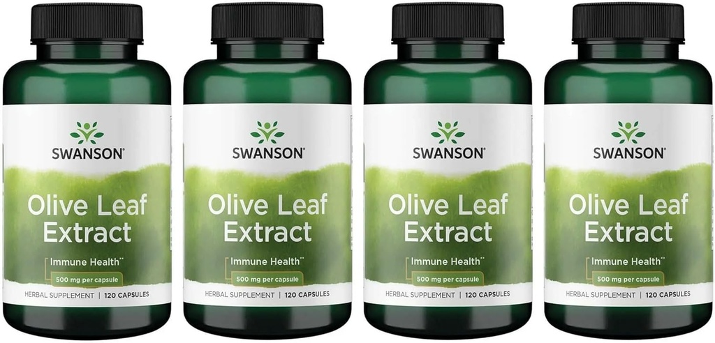 Swanson 올리브 리프 추출물은 20 % Oleuropein - (120 캡슐, 500mg 각) 4 병을 곱합니다.