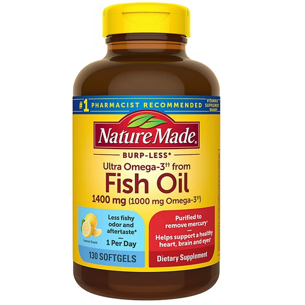 성격은 매우 Omega-3 Burpless 물고기 기름 1400 mg Softgels w. Omega 3 1000 mg 130 Ct를 만들었습니다