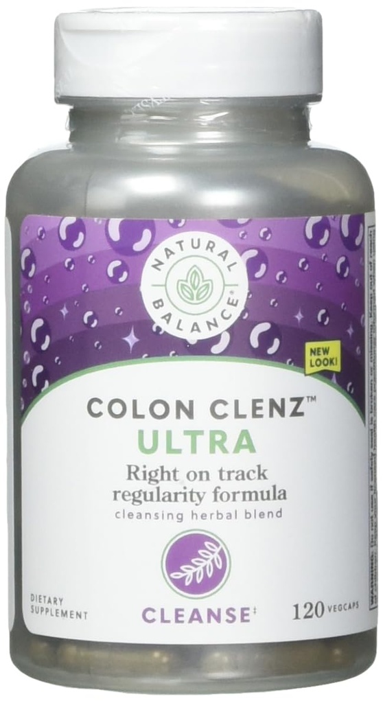 Natural Balance Ultra Colon Clenz | 허브 콜론 클렌징 & 데톡스 보충 | Gentle & Dependable Overnight Formula | 120 채식 캡슐