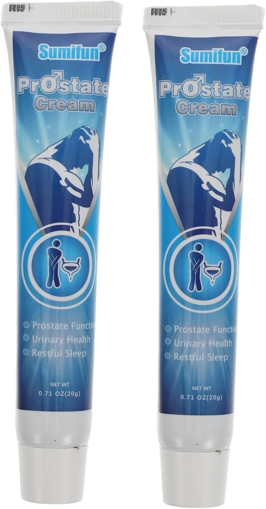 Healifty 2pcs 전립선 크림 남자 전립선 건강 보충교재 소변 제거 크림 긴급 증상 제거제 백색