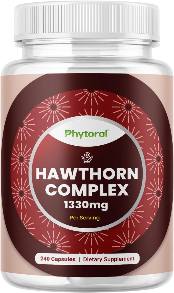 고강도 Hawthorn Berry 캡슐 - 순수한 산화 방지제 Hawthorn Berry는 잎을 가진 보충 & 꽃 추출물 4:1 건강한 심장 & 소화를 위해 - 남자 & 여자를 위한 에너지 지원 - 240의 조사 팩