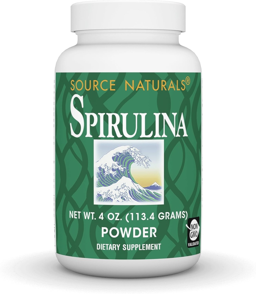 Source Naturals Spirulina - 면역 체계 지원 - 4개 oz 분말