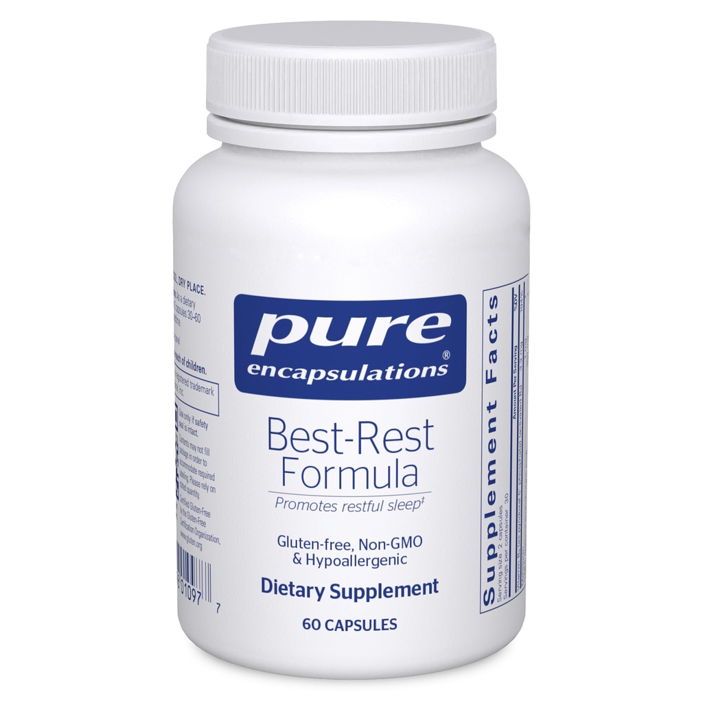 Pure Encapsulations Best-Rest Formula - Relaxation - 편안한 수면 보충 - Non-GMO & Vegan - 60 캡슐 지원