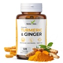 Turmeric and Ginger Capsules|Ginger(120 캡슐) 500mg을 가진 Turmeric Curcumin|Ginger Supplement를 사용한 최고의 Turmeric|3rd Party Lab Tested