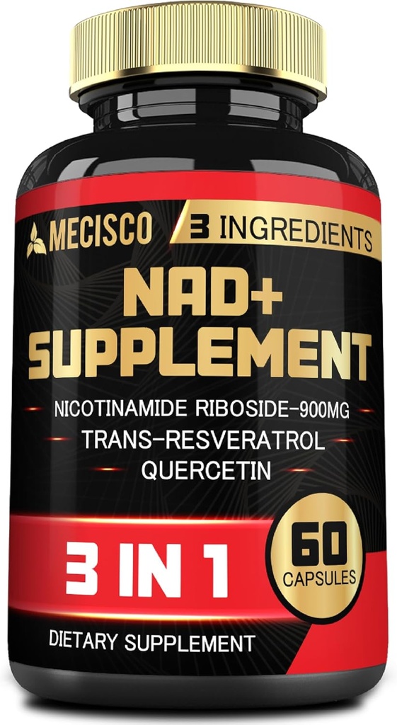 3in1 NAD+ 보충교재 1200Mg - Trans Resveratrol & Quercetin를 가진 니코틴아미드 Riboside - 세포 활성, 면역, 나이 드는 건강 - 30 일 동안 60의 조사 공급