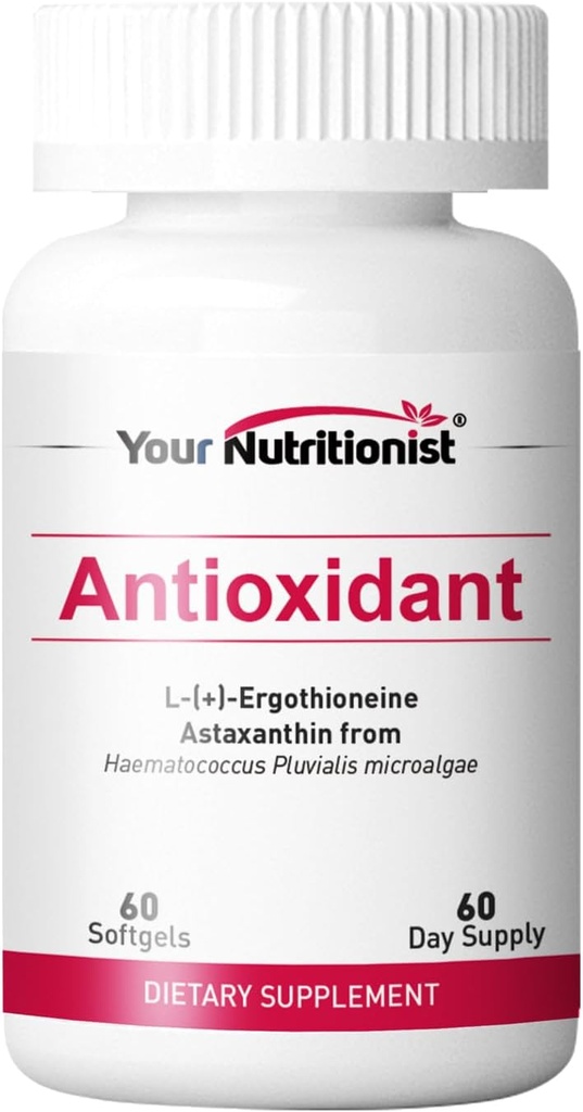 Antioxidant Softgel - 조류, Ergothioneine의 Astaxanthin - 60 개, 60 일 공급