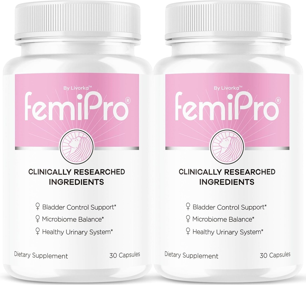(2 팩) FemiPro Bladder 제어 알약 - Original FemiPro 캡슐, Femi Pro Bladder Control Support Supplement, Probitic FemiPro 전 건강 및 웰빙 리뷰, 60 캡슐 2 개월