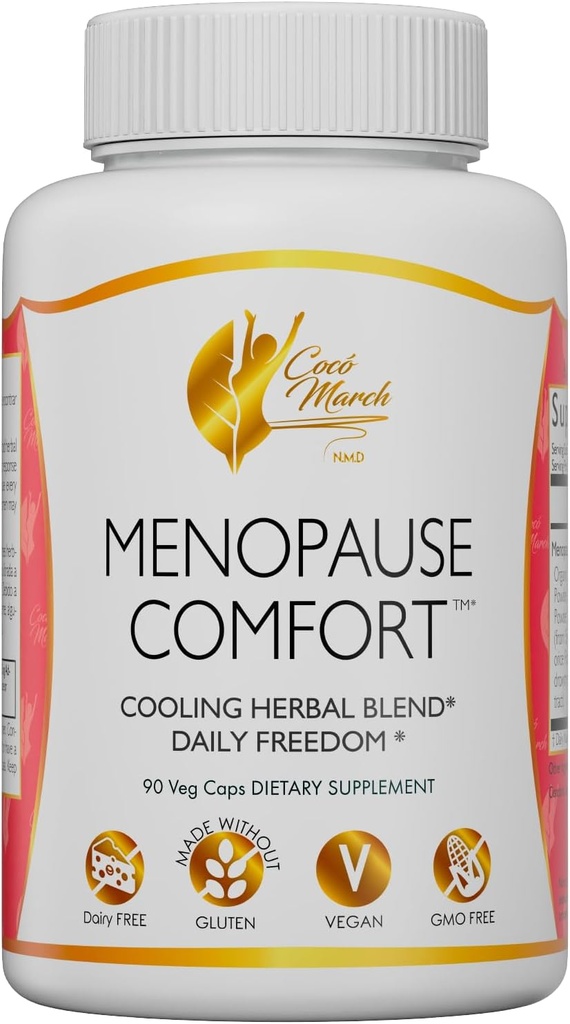 Cocó 3 월 N.M.D Menopause 컴포트 패스 릴리프, 냉각 초본 혼합 - 낙농 무료, 글루텐 무료, Vegan, GMO 무료, 90 Veggie 캡