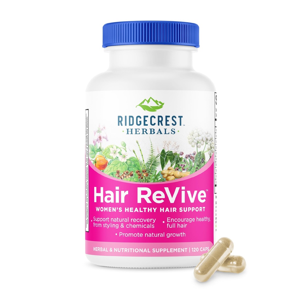 RidgeCrest 초본 머리 ReVive의 비타민 C, Biotin (6000mcg), 아연 및 구리, 건강한 머리, 피부 및 못 (120의 모자, 30의 서빙)를 지원하는 여자를 위한 머리 비타민