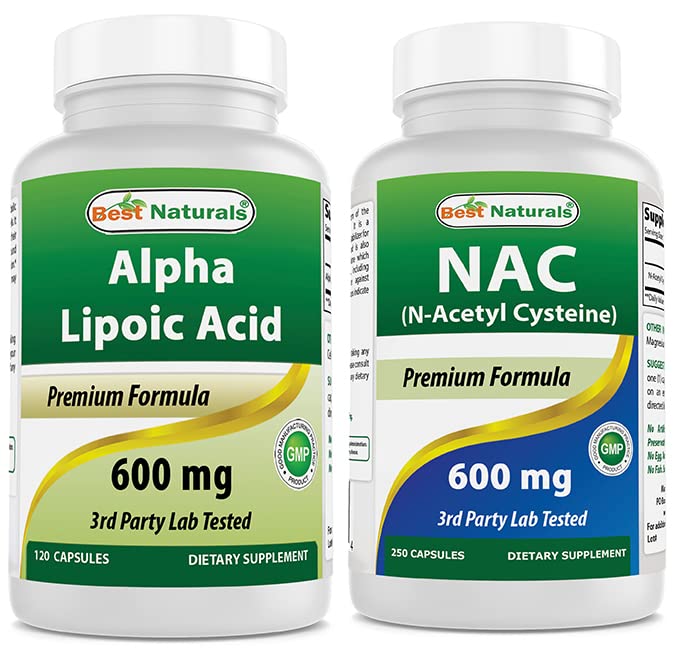 제일 자연적인 알파 Lipoic 산 600 mg & NAC N 아세틸 Cysteine 600 mg