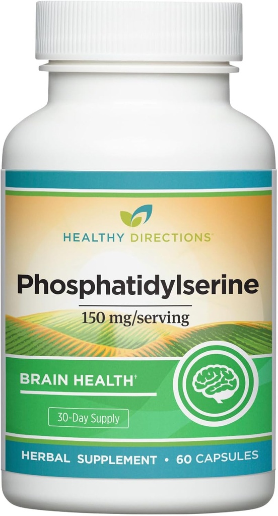 건강한 방향 Phosphatidylserine 보충교재 150 mg/Serving의 Cognitive 건강, 뇌 기능 및 건강한 기억 (30 일 공급)를 위한 60의 Vegan 캡슐