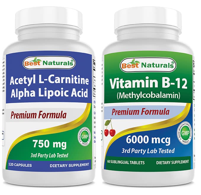 제일 자연적인 아세틸 L 카르니틴 및 알파 Lipoic 산 750 mg & 비타민 B-12 6000 mcg