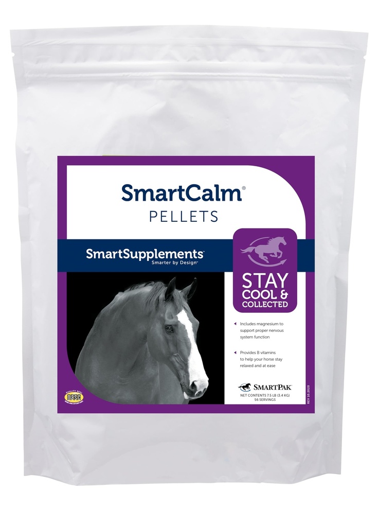 SmartCalm 펠릿 말 칼 밍 보충 | 추가 설탕이나 허브 | Equine Supplement | 56 인분 | 7.5 lb Bag
