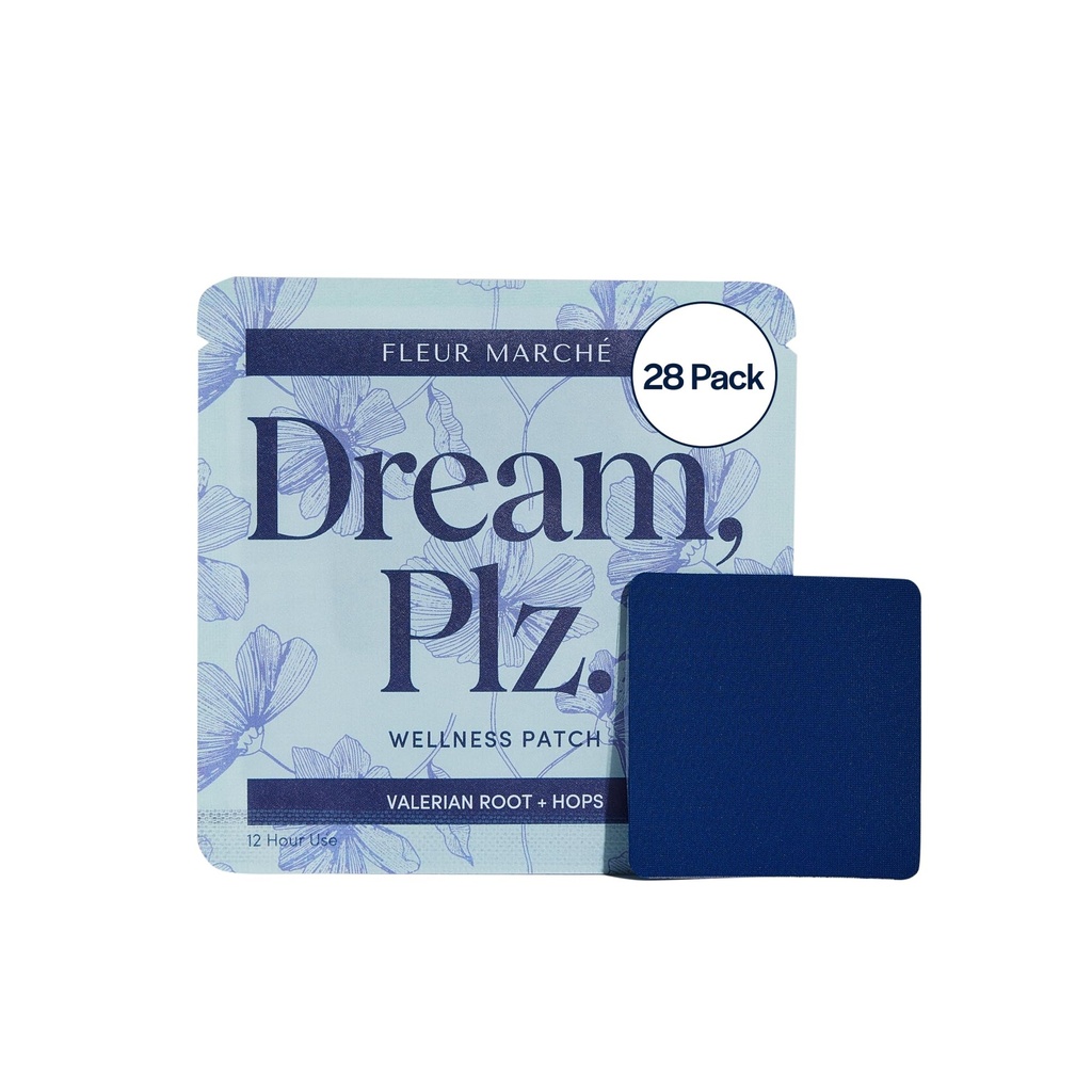 Fleur Marche Dream, Plz Botanical Sleep Patch - Valerian Root, L-Theanine, Lavender Oil & Hops와 함께 더 나은 ZZZ 's - 자연 Sedative - Highly Bioavailable - 28 패치
