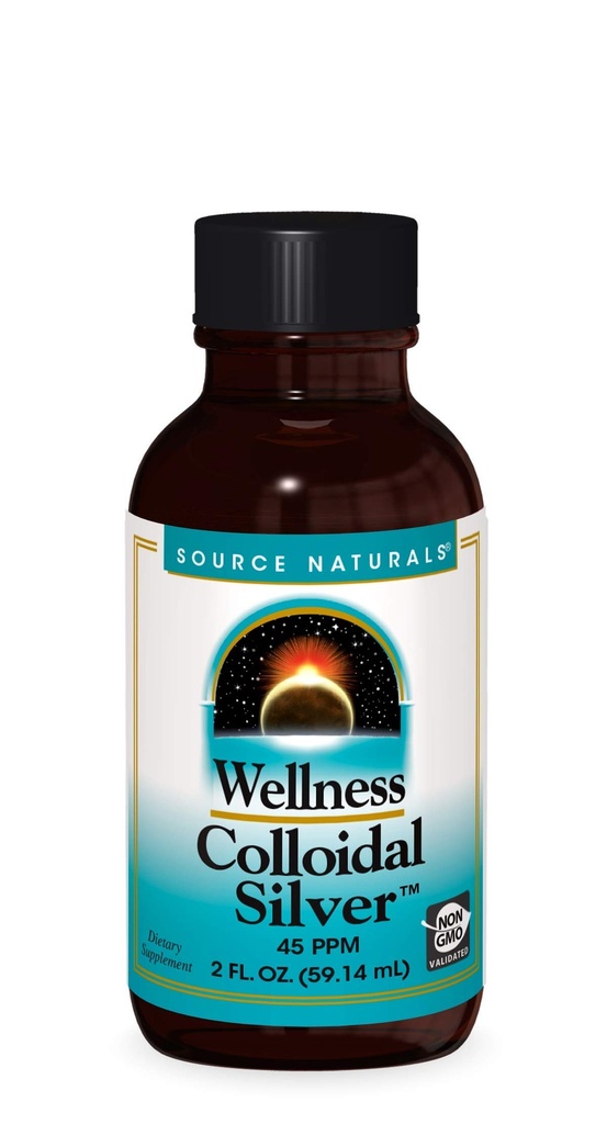 Source Naturals Wellness Colloidal 실버 45 ppm, 물리적 인 웰빙을 지원 * - 2 유체 온스