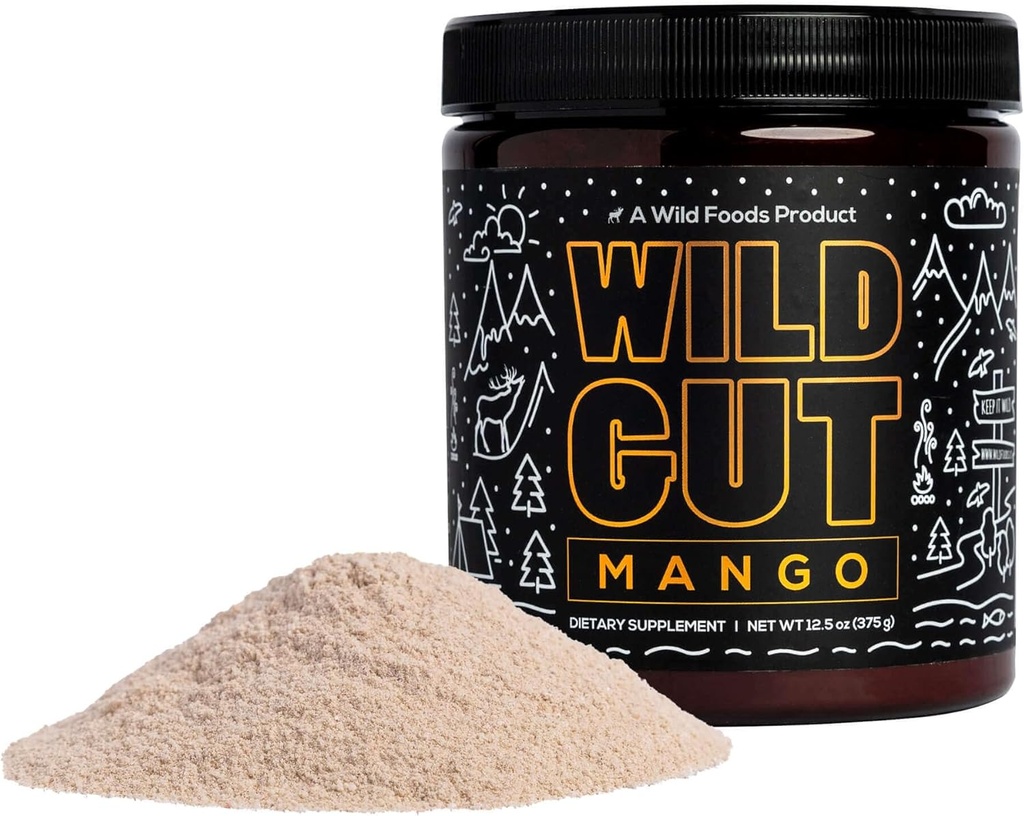 소화 지원을위한 야생 Gut 매일 전해질 음료 분말 : 심리적 인 Husk, 마그네슘, Probiotics, 소화 효소, FOS, Licorice, 글루타민, Prebiotics - IBS, Bloating, Gas, Cramps 12.5oz
