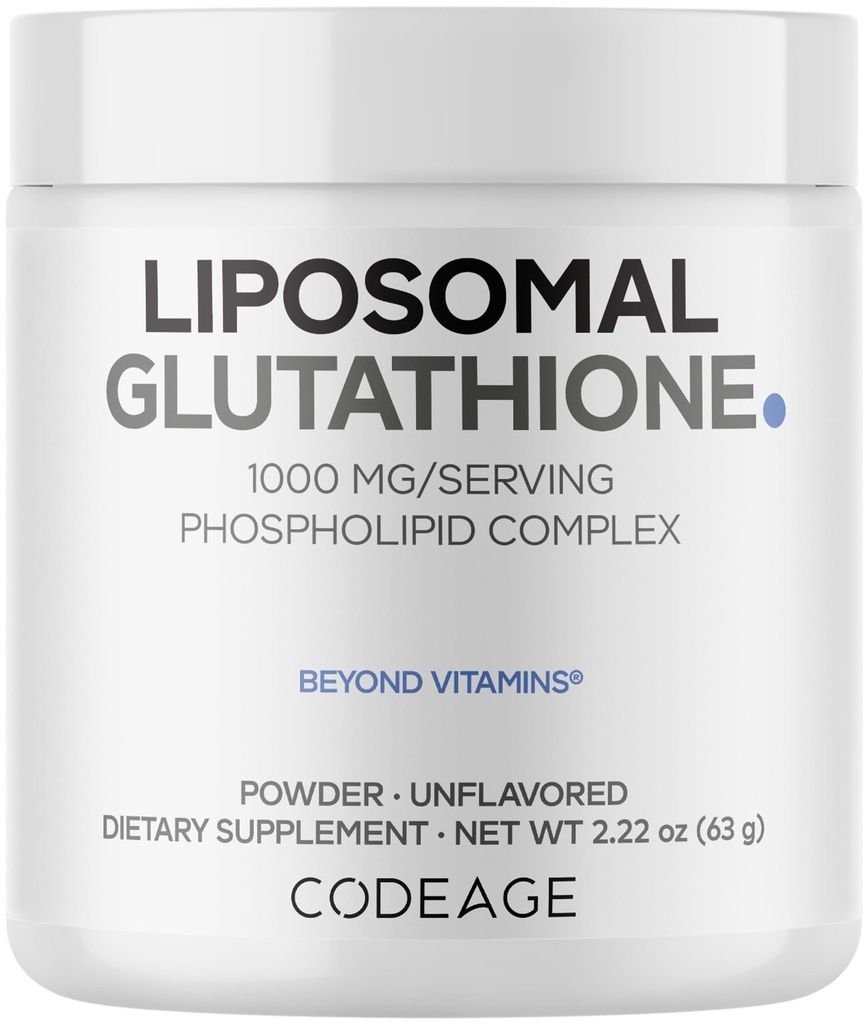 코질 Liposomal 글루타티온 분말 - 1,000 mg 채식당 L 글루타티온 감소, Liposomal 배달 - 2 월 공급 - 불쾌 - Phospholipid - Non-GMO 글루텐 - 무료 - 2.22 Oz