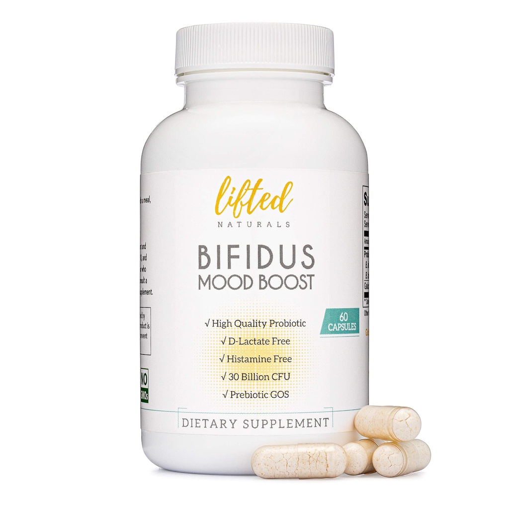 Probiotics 30 억 CFU - Bifidus 무드 지원은 여성과 남성을위한 보충 w / prebiotics & probiotics - 무드 & 소화 지원 - 히스타민 무료 - 천연 무드 부스트 - 60 일 공급, 비 GMO