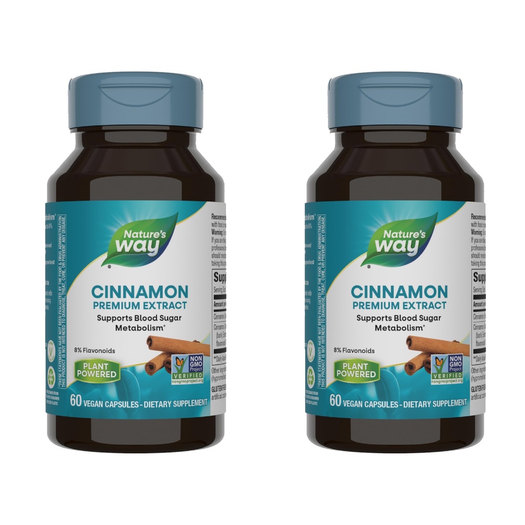 자연의 방법 프리미엄 추출 Cinnamon 표준 8% Flavonoids 60 Vcaps (패치의 2)