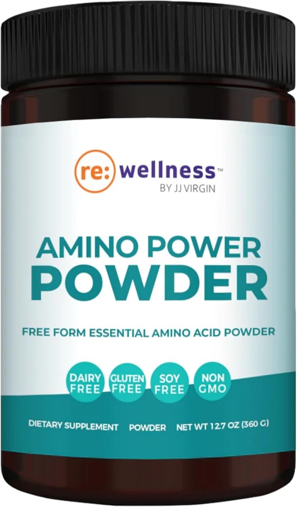 JJ Virgin | Amino Power Powder | Alpha-Ketoglutarate가있는 간편한 아미노산 | 운동, 근육, 대사 및 에너지 지원 | 과일 펀치 맛 | 30 인