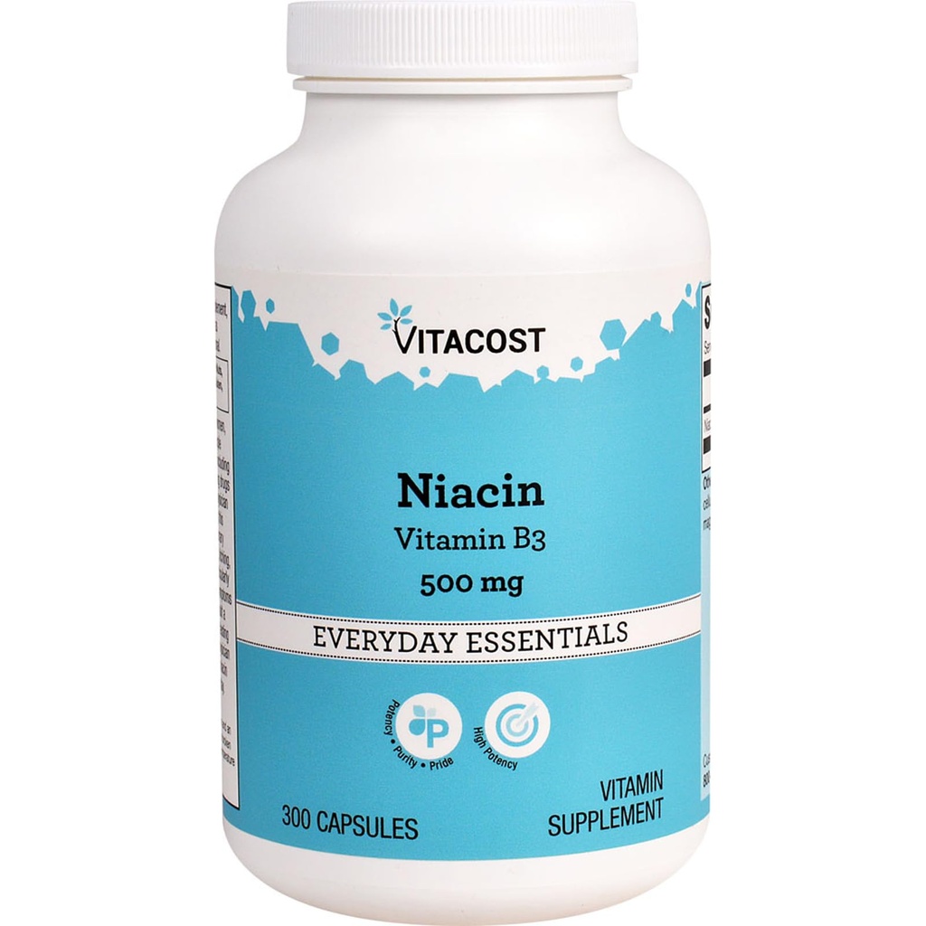 Vitacost Niacin (비타민 B-3) - 500 mg - 300의 캡슐