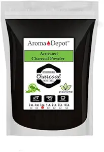 아로마 디포 8 oz. 코코넛 활성 숯 분말 - 건강, 채식, 비 GMO, 첨가물 없음, 음식 급료, 치아 미백 분말, 얼굴 스크럽 용 숯, 비누 만들기 지원. (8 oz.)