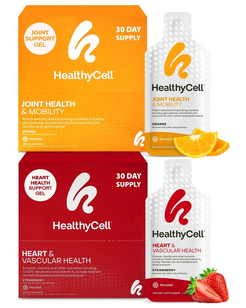 Healthycell Heart & Vascular 건강 + 합동 건강 & Mobility는 남자 & 여자 뭉치를 위해 보충합니다