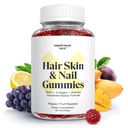 머리 피부와 손톱 비타민, 6000 mcg Biotin Gummies w/Collagen, 열정 과일 맛 헤어 비타민, 글루텐 무료 콜라겐 보충제 (60 개)