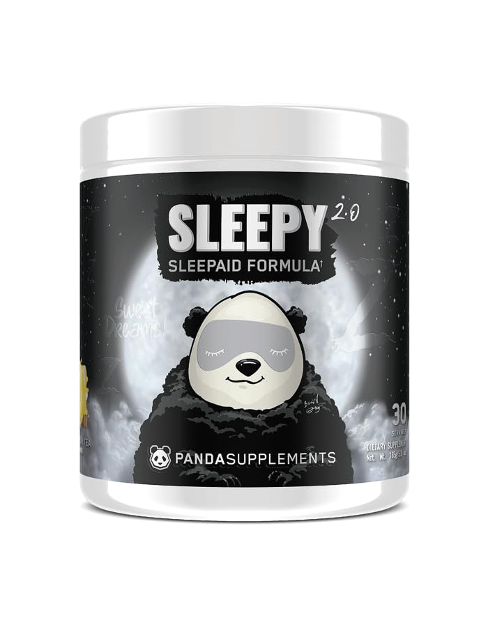지하 생물 연구소TM 팬더 SUPPS – Sleepy 2.0 자연적인 수면 보조 공식: 5mg Melatonin, 300mg GABA, Chamomile 추출물, (Honey Lemon Tea) 30 서빙